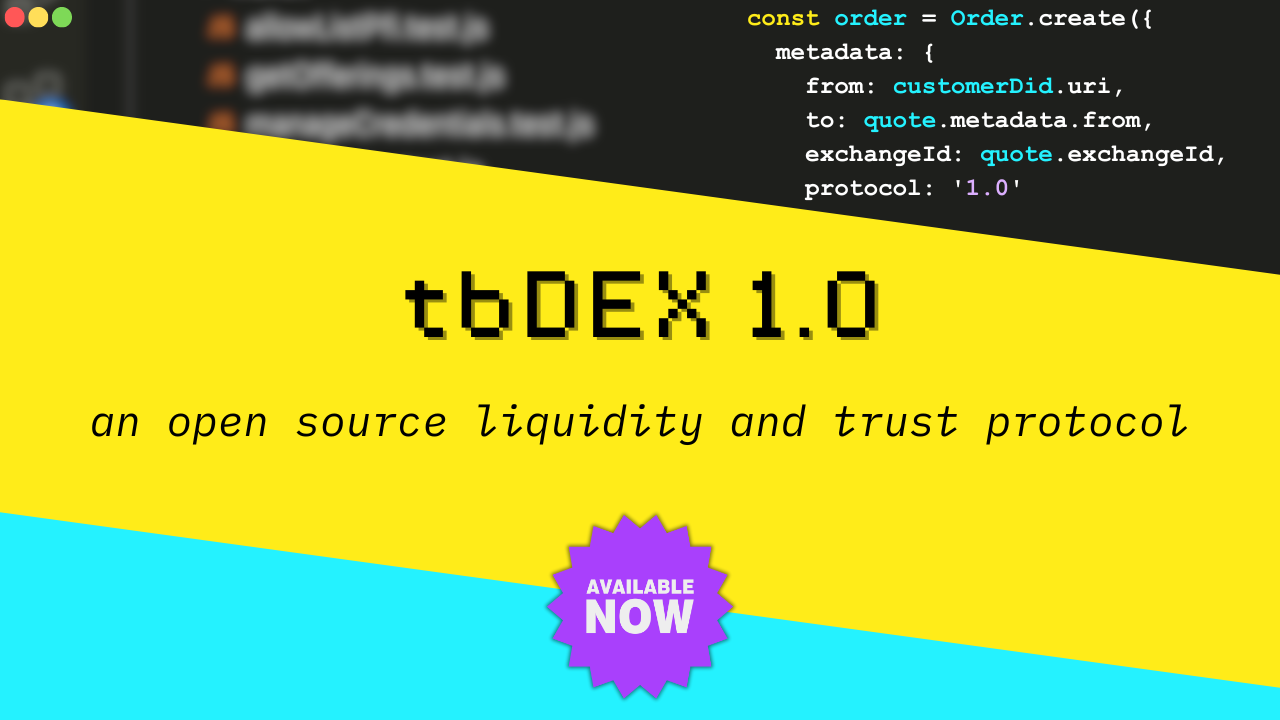 tbDEX 1.0 Now Available